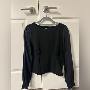 Anthropologie Black Long Sleeve Top